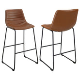 Orleans Furniture - Coaster - Zuni Faux Leather Upholstered Bar Chair Saddle (Set of 2) - 107219